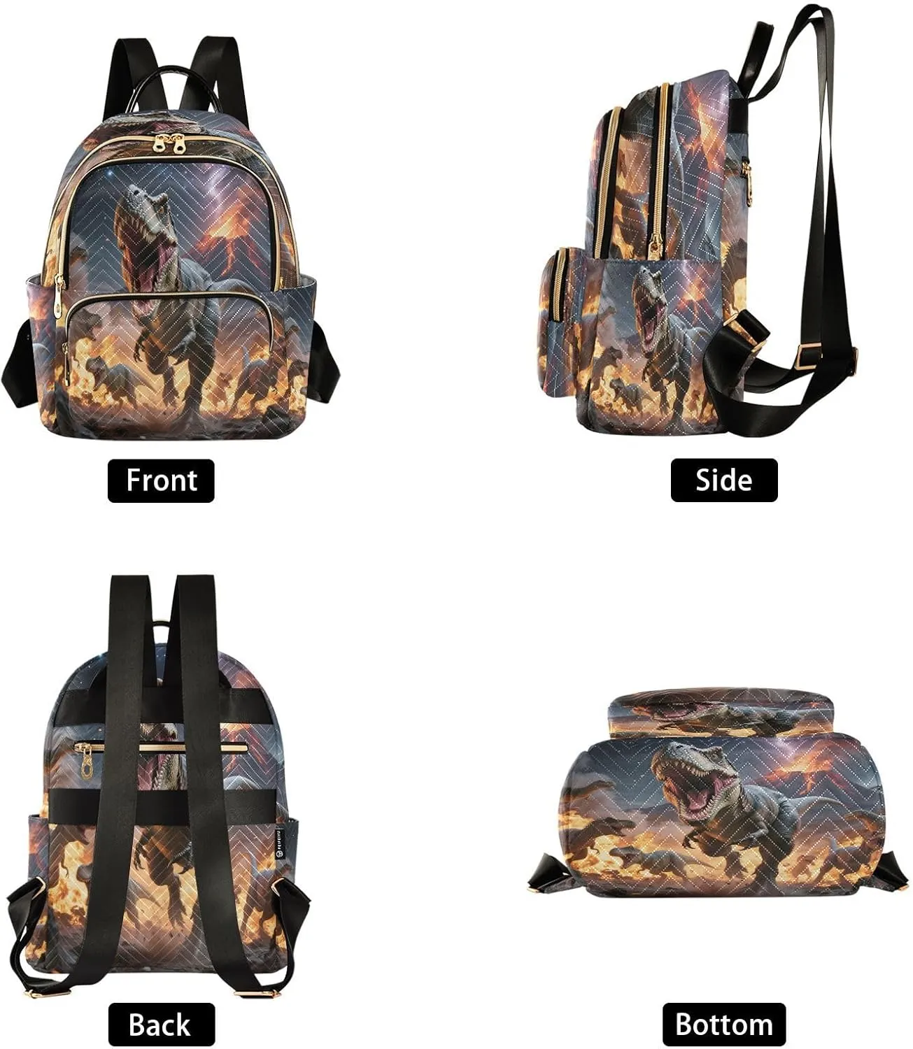 ALAZA Many Dinosaur Roar Small Backpack Purse for Women Travel Bag Lightweight Shoulder Bag Fashion Daypack
