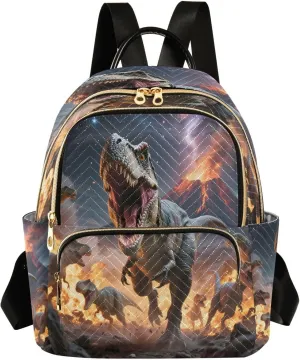 ALAZA Many Dinosaur Roar Small Backpack Purse for Women Travel Bag Lightweight Shoulder Bag Fashion Daypack