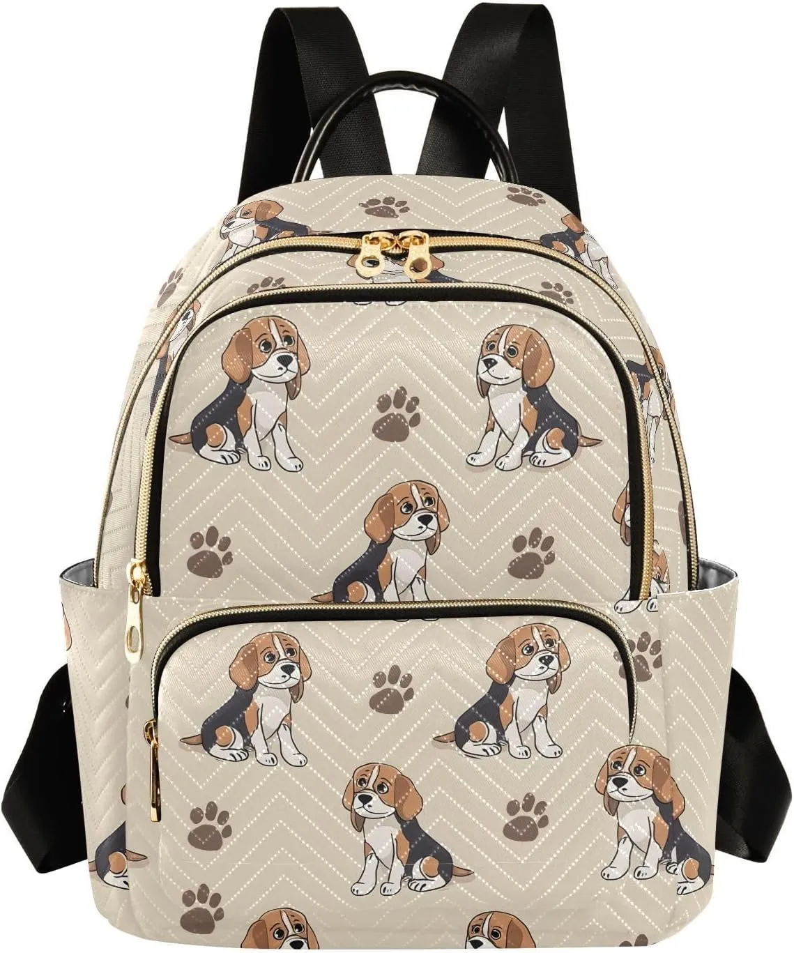 ALAZA Mini Backpack for Women Beagle Dogs and Paw Footprint Travel Backpack Purse for Ladies Handbag Shoulder Bag Casual Daypack, M