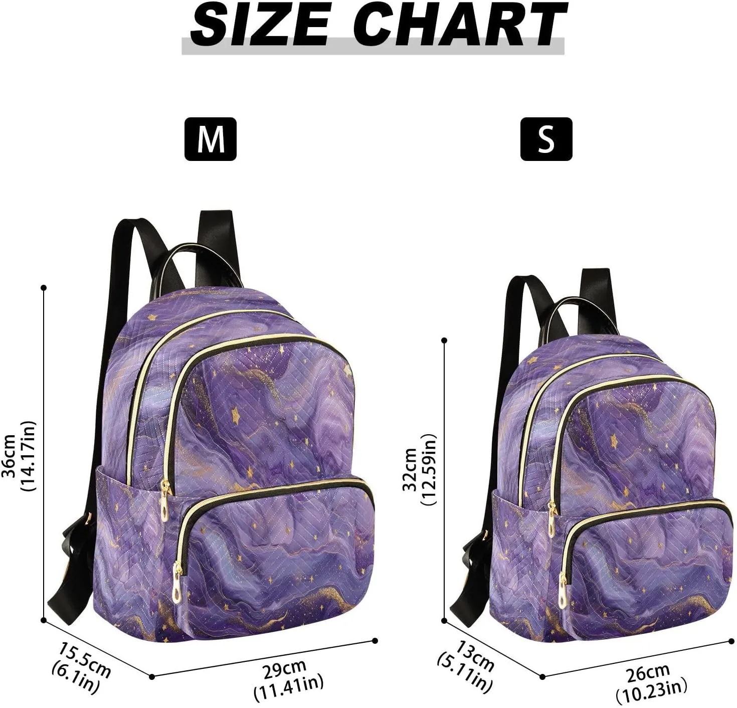 ALAZA Mini Backpack for Women Purple Dream Marble Travel Backpack Purse for Ladies Handbag Shoulder Bag Casual Daypack, M