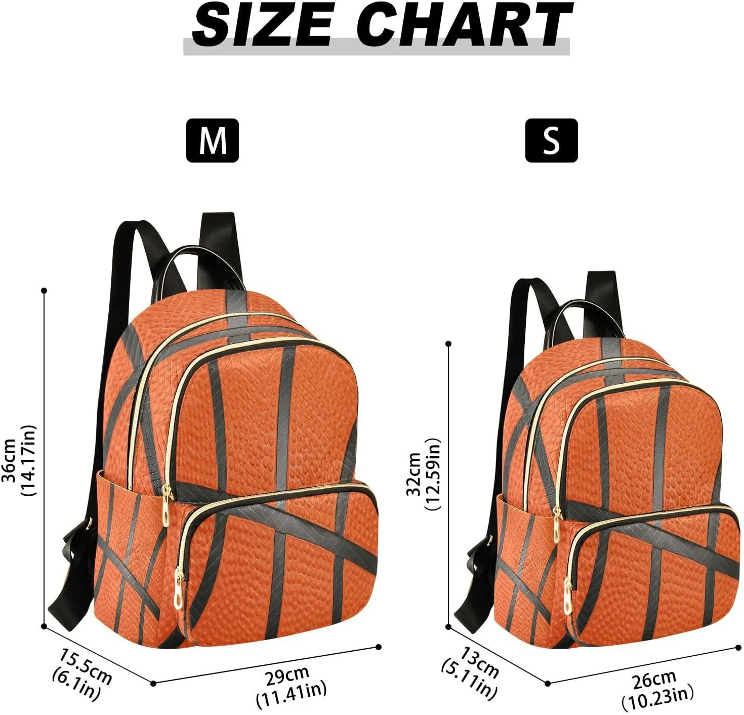ALAZA Orange Ball Basketball Women Backpack Purse Ladies Fashion Shoulder Bag Daypack Travel Bag 7.5L