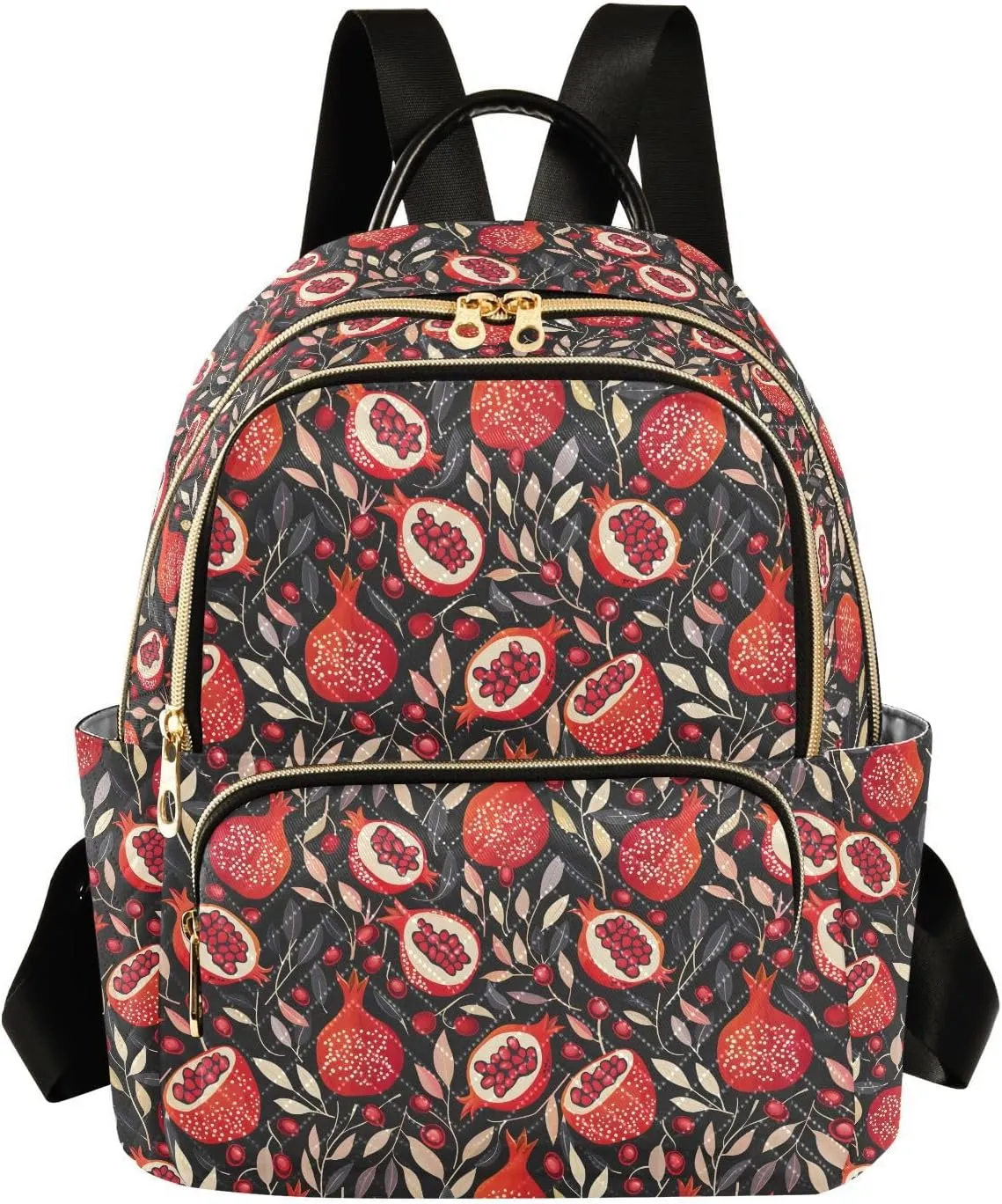 ALAZA Red Pomegranate Leaf Women Backpack Purse Ladies Fashion Shoulder Bag Daypack Travel Bag 10L