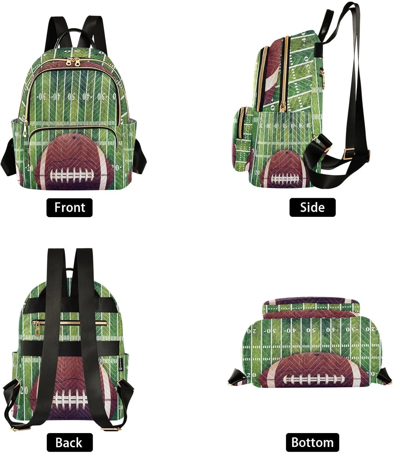 ALAZA Retro Grunge American Football Women Backpack Purse Ladies Fashion Shoulder Bag Daypack Travel Bag 7.5L