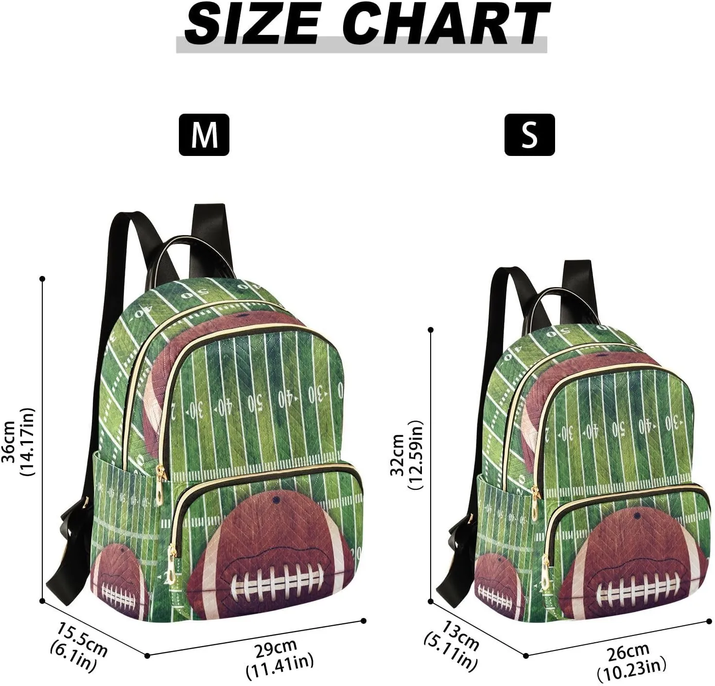 ALAZA Retro Grunge American Football Women Backpack Purse Ladies Fashion Shoulder Bag Daypack Travel Bag 7.5L