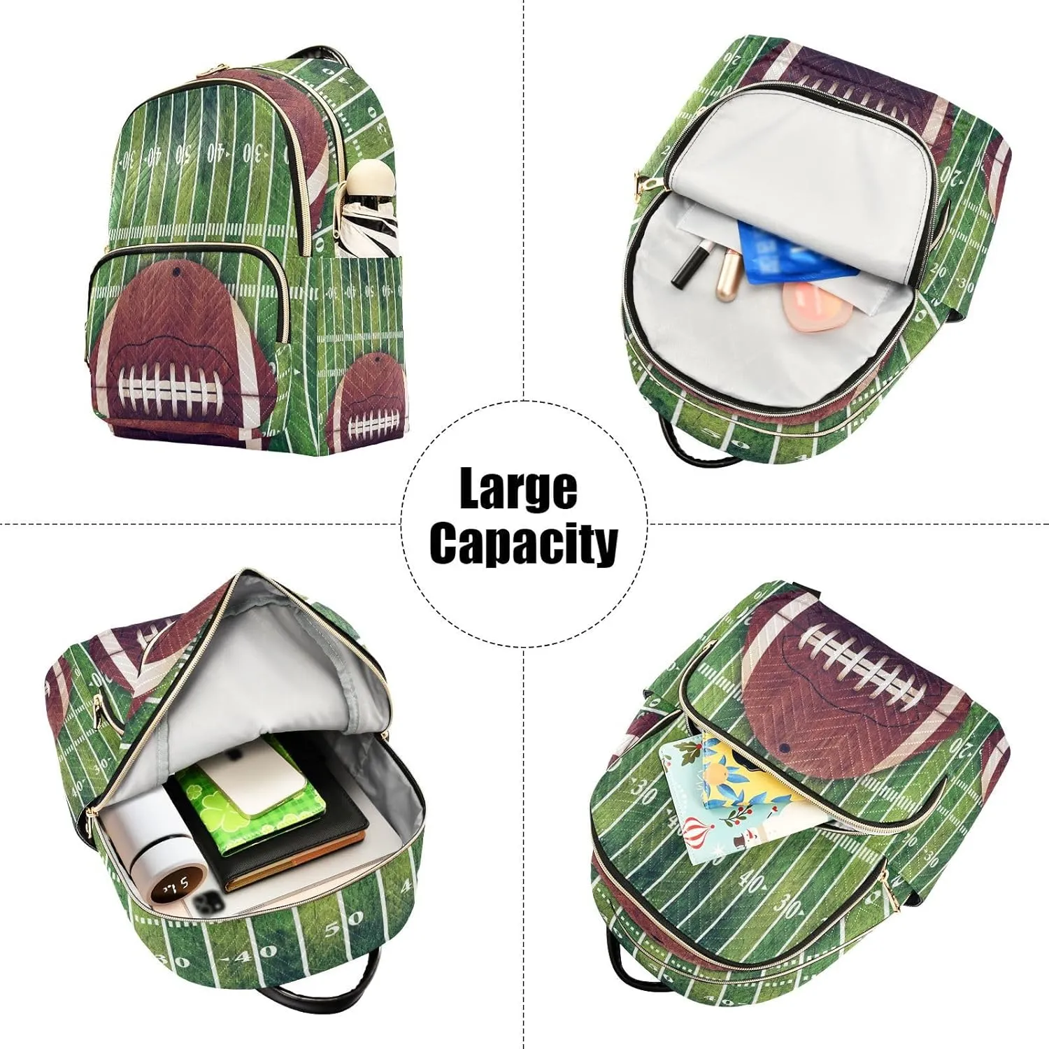 ALAZA Retro Grunge American Football Women Backpack Purse Ladies Fashion Shoulder Bag Daypack Travel Bag 7.5L