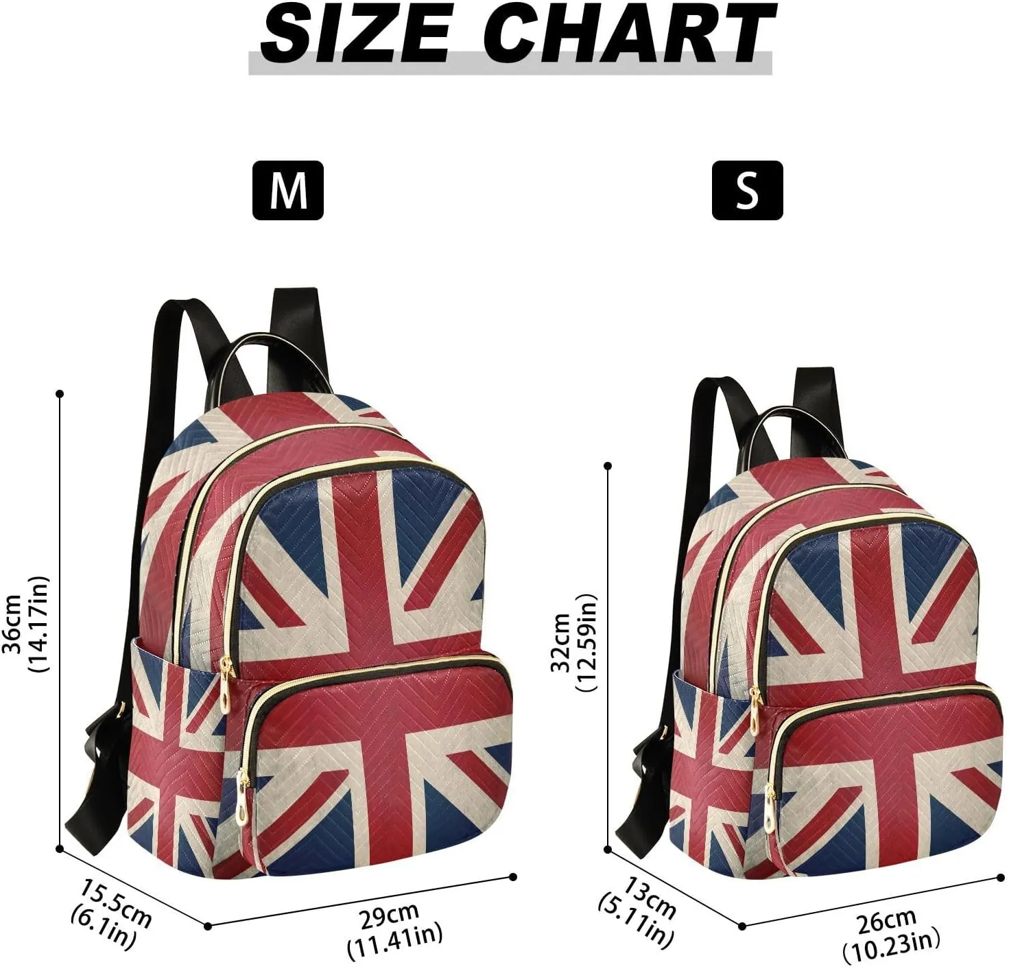 ALAZA Retro Union Jack British Flag Women Backpack Purse Ladies Fashion Shoulder Bag Daypack Travel Bag 10L