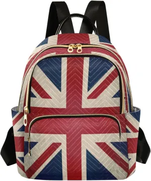 ALAZA Retro Union Jack British Flag Women Backpack Purse Ladies Fashion Shoulder Bag Daypack Travel Bag 10L