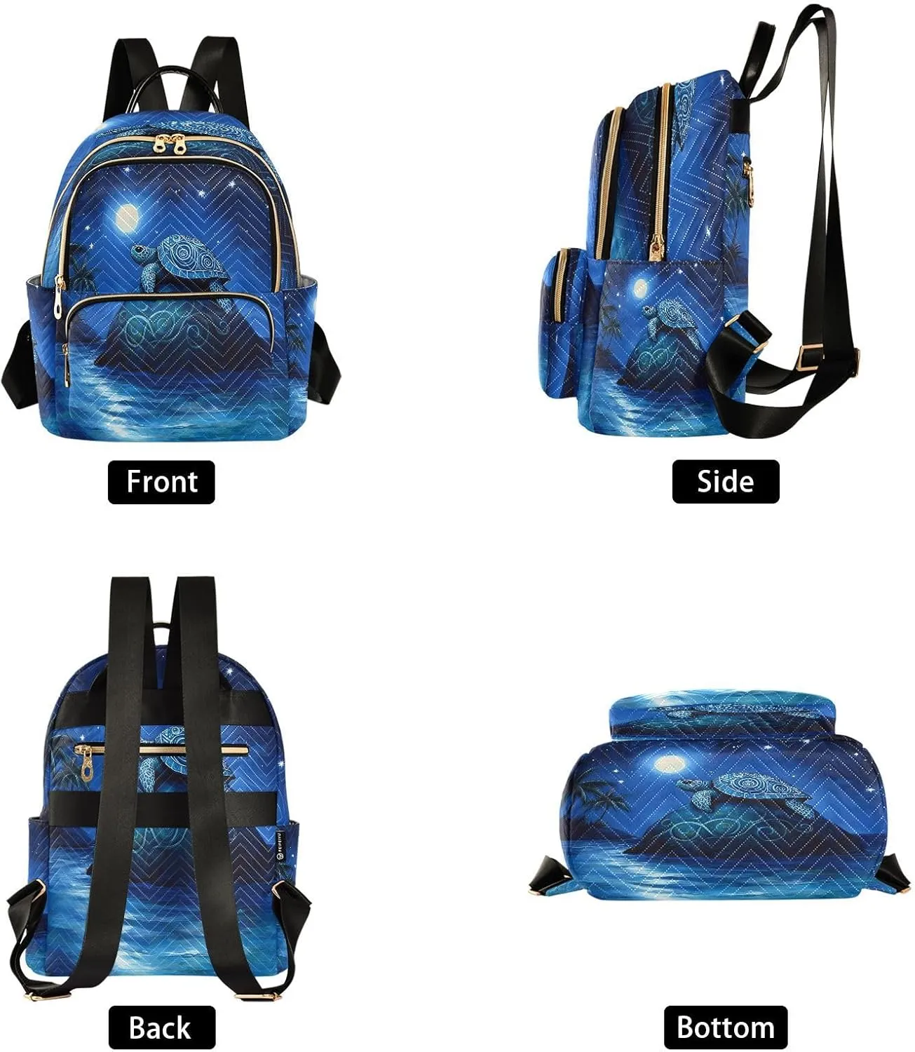 ALAZA See Turtle Reef Ocean Women Backpack Purse Ladies Fashion Shoulder Bag Daypack Travel Bag 7.5L