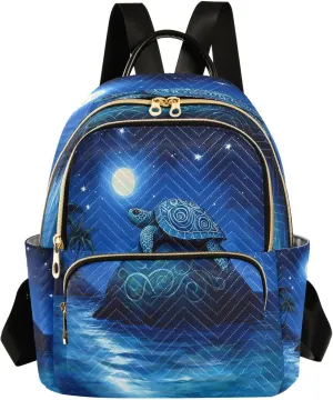 ALAZA See Turtle Reef Ocean Women Backpack Purse Ladies Fashion Shoulder Bag Daypack Travel Bag 7.5L
