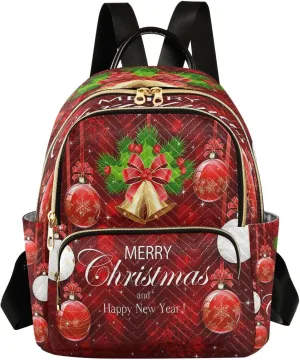 ALAZA Snowflakes Christmas Ball Women Backpack Purse Ladies Fashion Shoulder Bag Daypack Travel Bag 7.5L