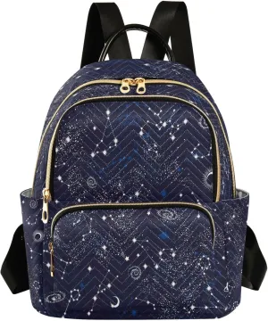 ALAZA Space Galaxy Constellation Star Women Backpack Purse Ladies Fashion Shoulder Bag Daypack Travel Bag 7.5L