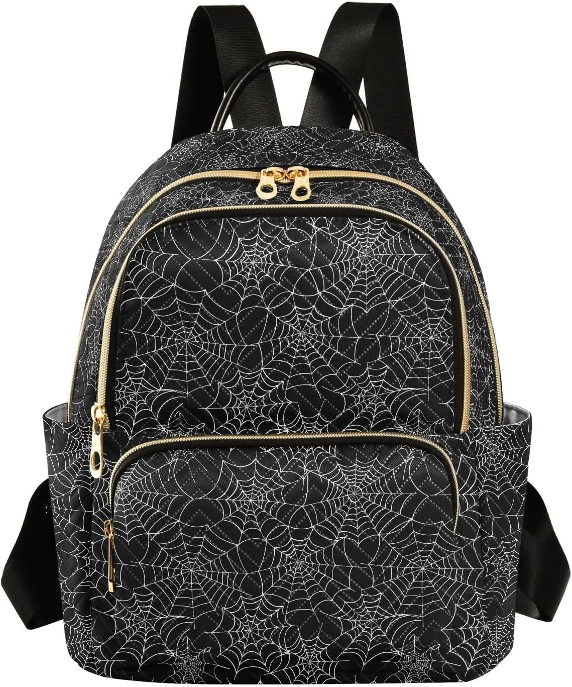 ALAZA Spider Web Black Halloween Women Backpack Purse Ladies Fashion Shoulder Bag Daypack Travel Bag 7.5L