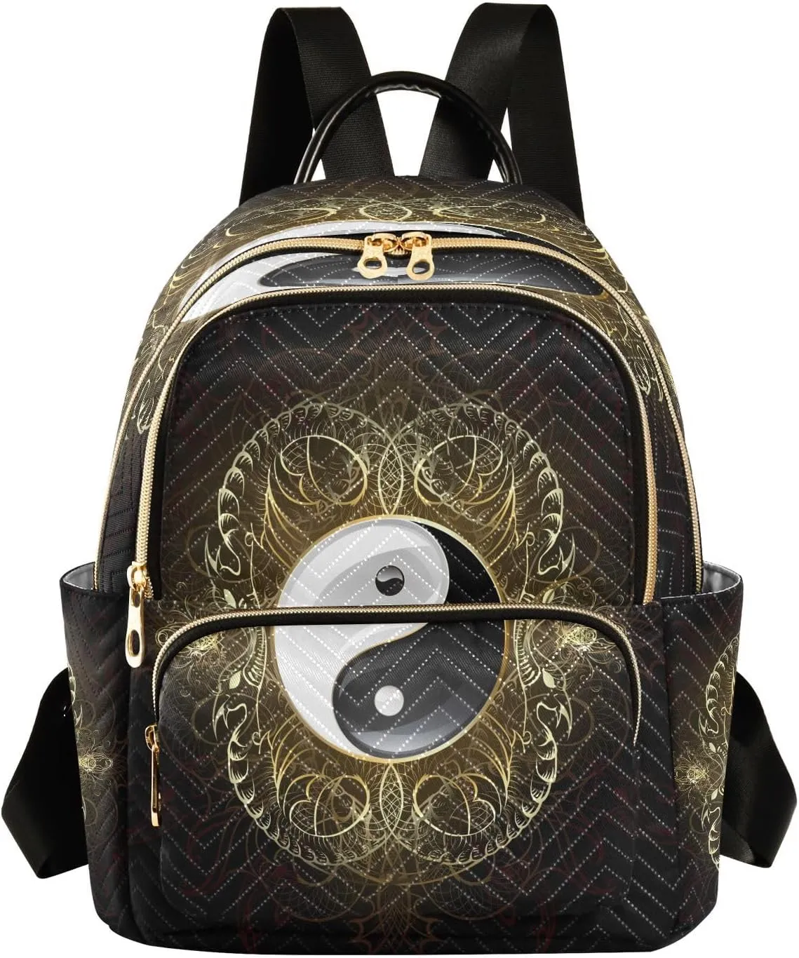 ALAZA Yin Yang Symbol Black Women Backpack Purse Ladies Fashion Shoulder Bag Daypack Travel Bag 10L