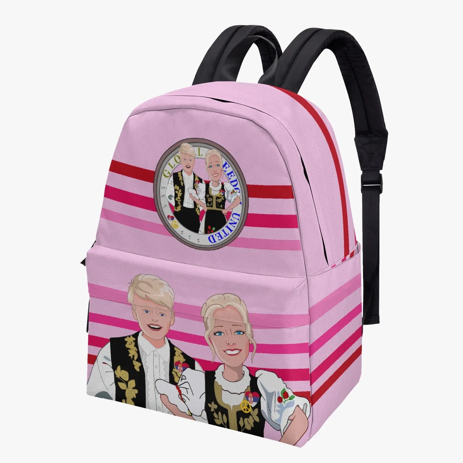 All-over-print Canvas Backpack GLOBAL FREEDOM UNITED COUPLE EDITION SERBIA PINK1