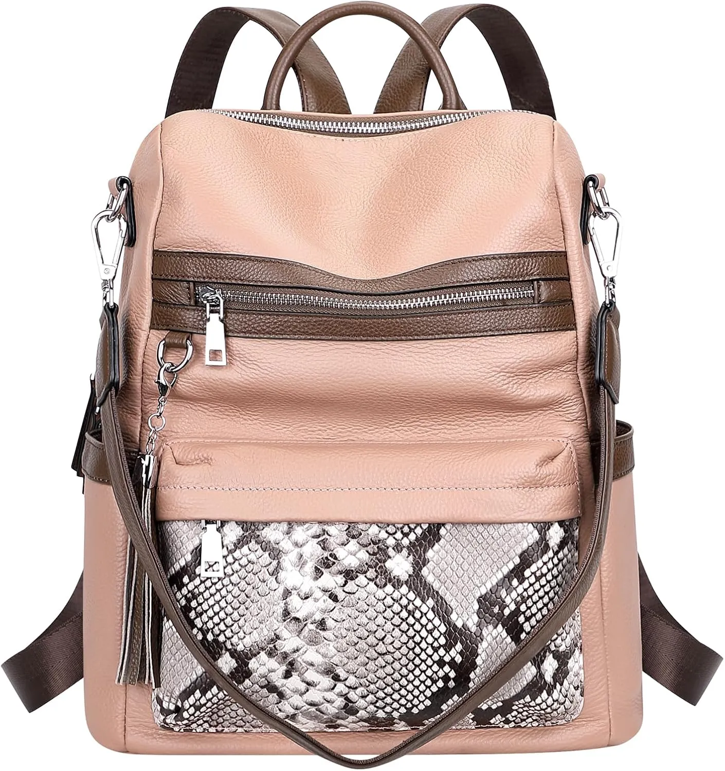 ALTOSY Genuine Leather Backpack Purse for Women Convertible Shoulder bag Soft Crossdody Bag Large Elegant Casual Daypacks