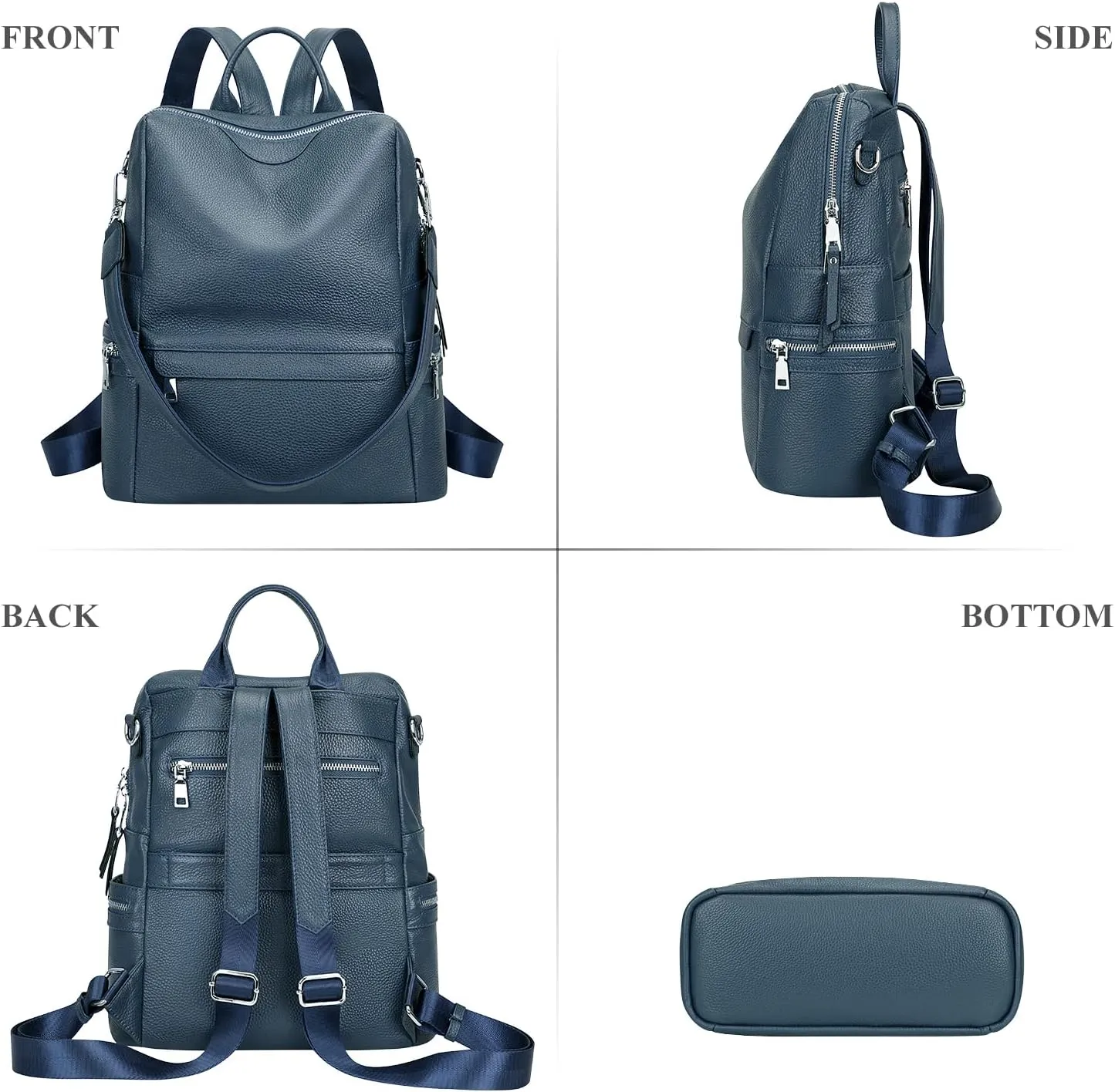 ALTOSY Leather Backpack for Women Elegant Genuine Backpack Purse Ladies Leather Shoulderbag