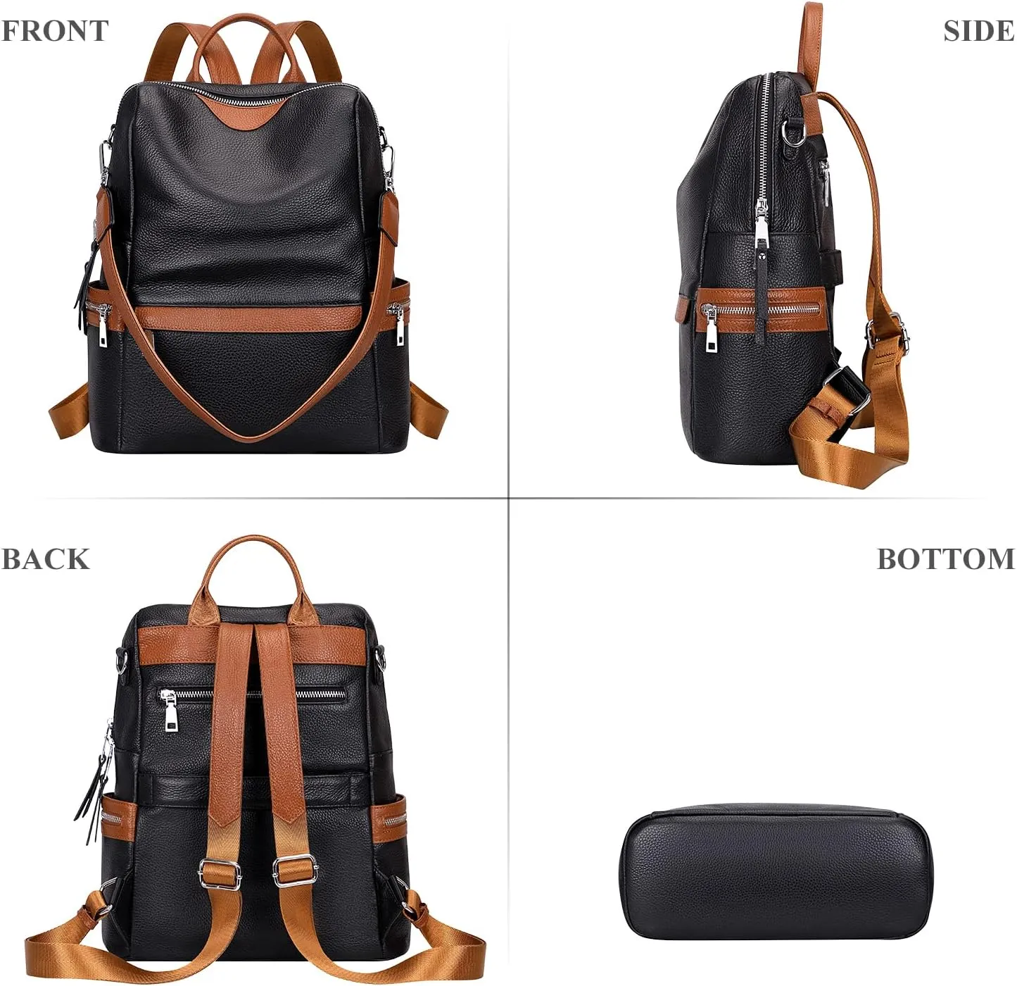 ALTOSY Leather Backpack for Women Elegant Genuine Backpack Purse Ladies Leather Shoulderbag