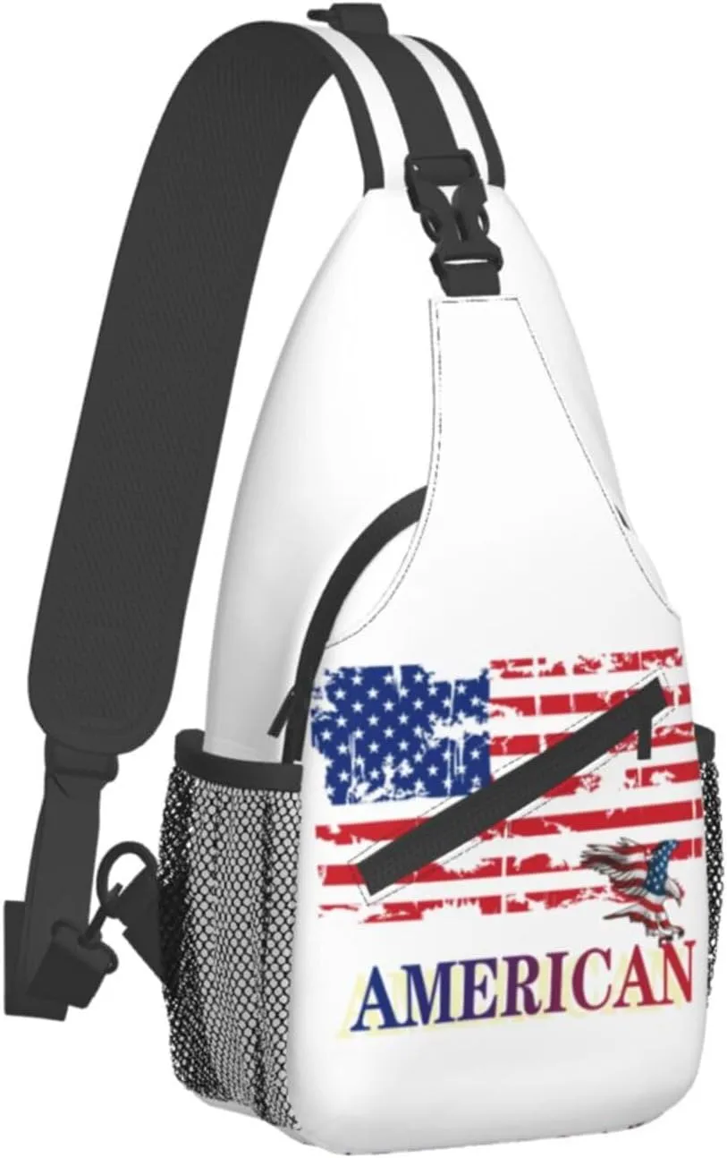 American Flag Shoulder Bag American Sling Backpack Daypack Casual Backpack Hiking Bag America Backpack Bag