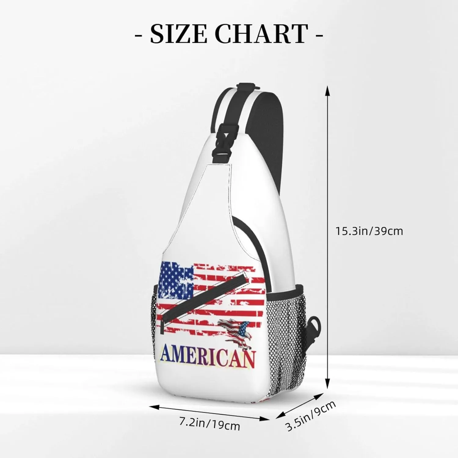 American Flag Shoulder Bag American Sling Backpack Daypack Casual Backpack Hiking Bag America Backpack Bag