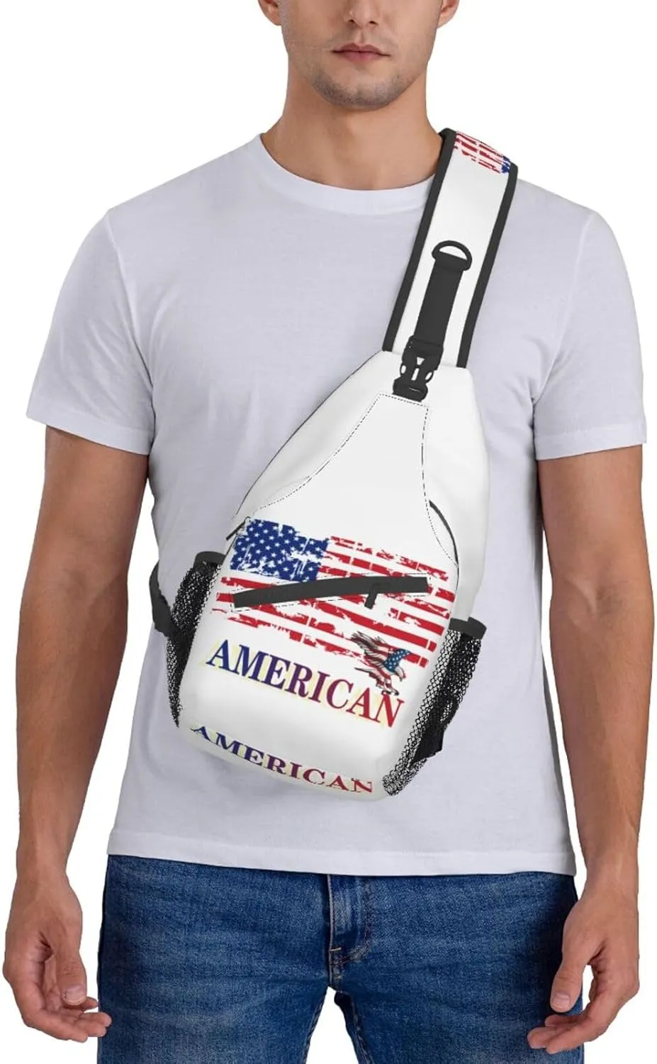 American Flag Shoulder Bag American Sling Backpack Daypack Casual Backpack Hiking Bag America Backpack Bag