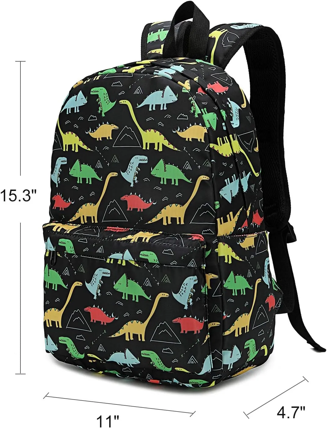 AMTOP Kids Backpack Boys and Girls Preschool Backpack with Lunch Bag Children Kindergarten Bookbag Set (Y025-2 Dino-Black)