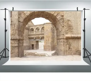 Ancient Jerusalem Buildings Photography Backdrop, 9x6FT, Roman Church Israel Background, Photo Booth Studio Props LYLU666