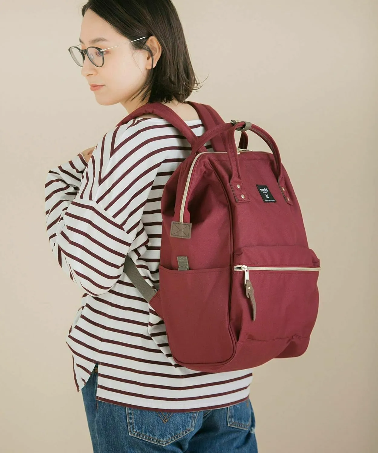 Anero ATB0193R Cross Bottle REPREVE Backpack, (R) Water Repellent, Large Capacity, PC Storage, Pink