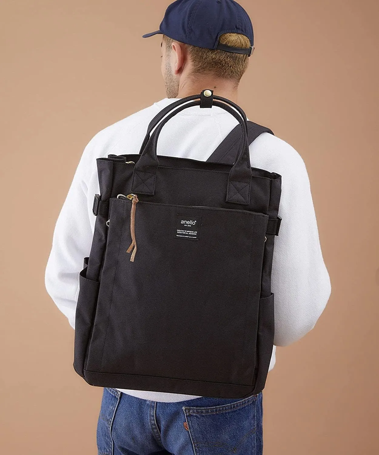 Anero POST ATC1225Z 2-Way Backpack, A4, Multiple Storage, Black