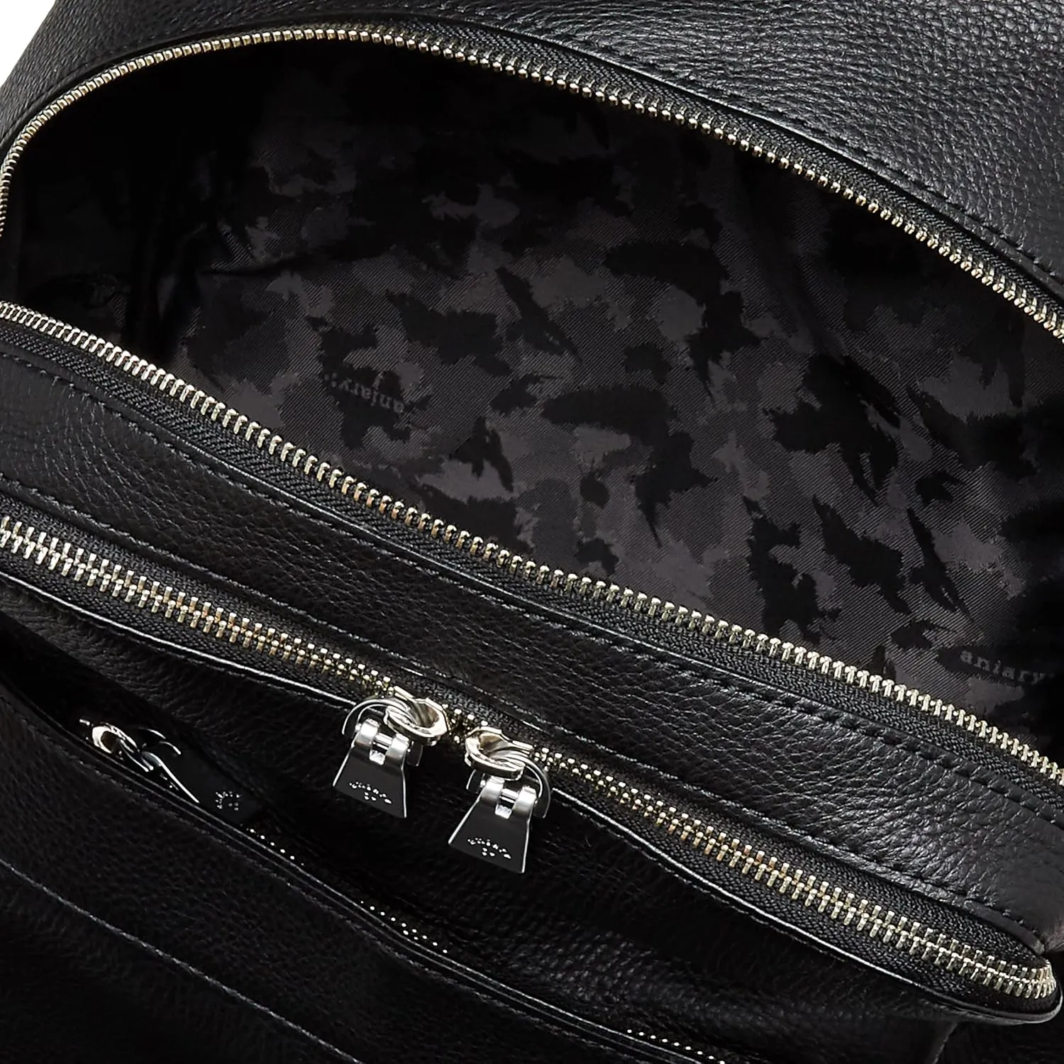 Aniari Backpack, Shrunken Leather, Black