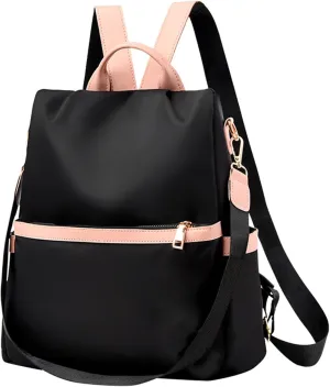 Anti Theft Fashion Backpack Purse for Women, Cute Travel Satchel Handbag, Multi Purpose Design (Black)