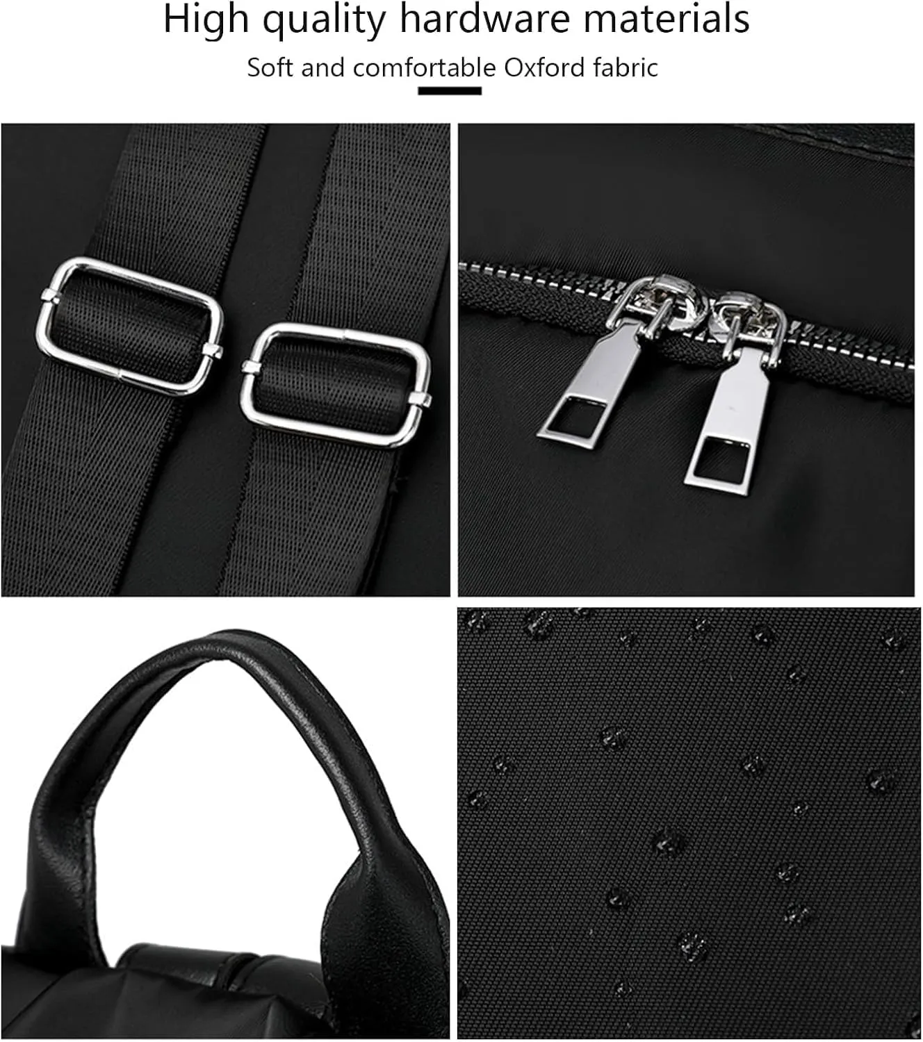 Anti-Theft Large Capacity Backpack, Leisure Shoulder Bag for Women, Shoulder Bag for Women Multi Purpose (Flash Black)