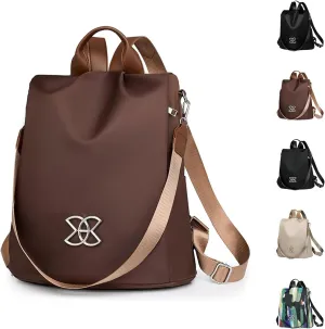 Anti-Theft Large Capacity Backpack, Travel Bag 3-Way Crossbody Oxford Cloth, for Daily Use and Travel (Brown)