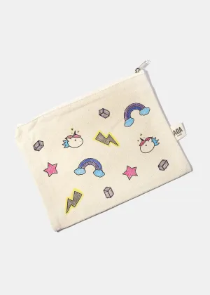 AOA Canvas Pouch - Rainbows & Unicorns Sketch