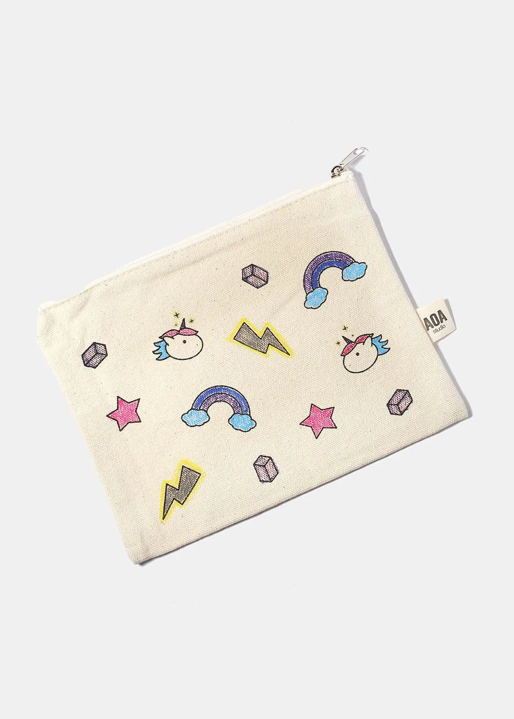 AOA Canvas Pouch - Rainbows & Unicorns Sketch
