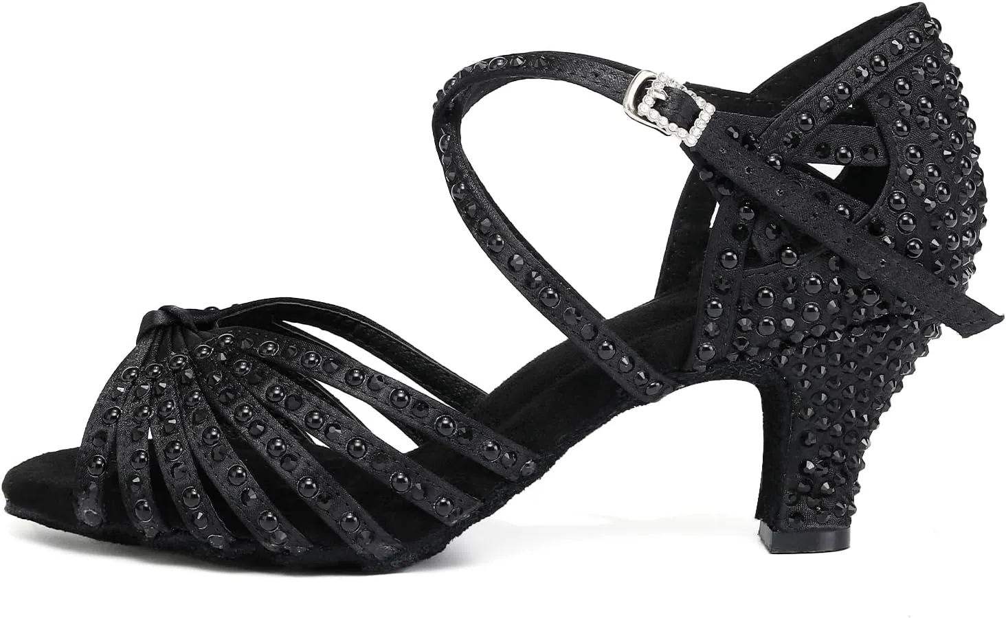 AOQUNFS Women's Rhinestones Latin Dance Shoes Ballroom Salsa Performance Professional Practice Dancing Shoes,Model L429