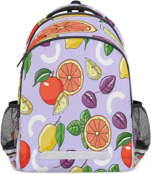 Apples Grapefruit Lemon Backpack Color Fruit Lightweight Backpack with Reflective Strip Travel Bag Casual Daypack Laptop Backpack