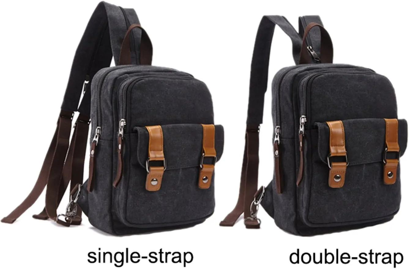 Arbag Small Cute Backpack Vintage Casual Canvas Shoulder Bag Daypack 8528bag,Black