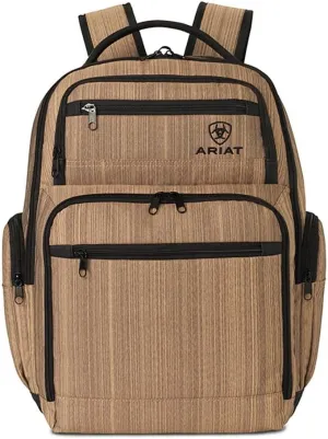 ARIAT Unisex Adult Classic Logo Canvas Backpack, Brown, One Size