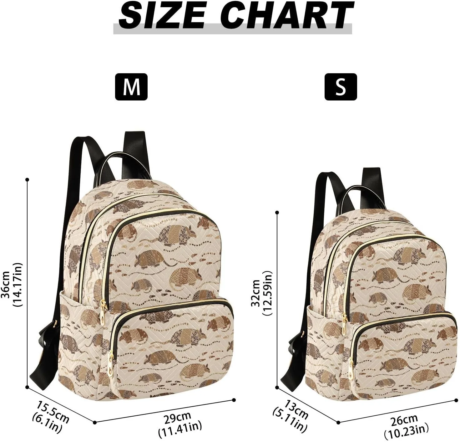 Armadillo Desert Mini Backpack for Women, Travel Backpack Purse Daypack Shoulder Bag for Ladies