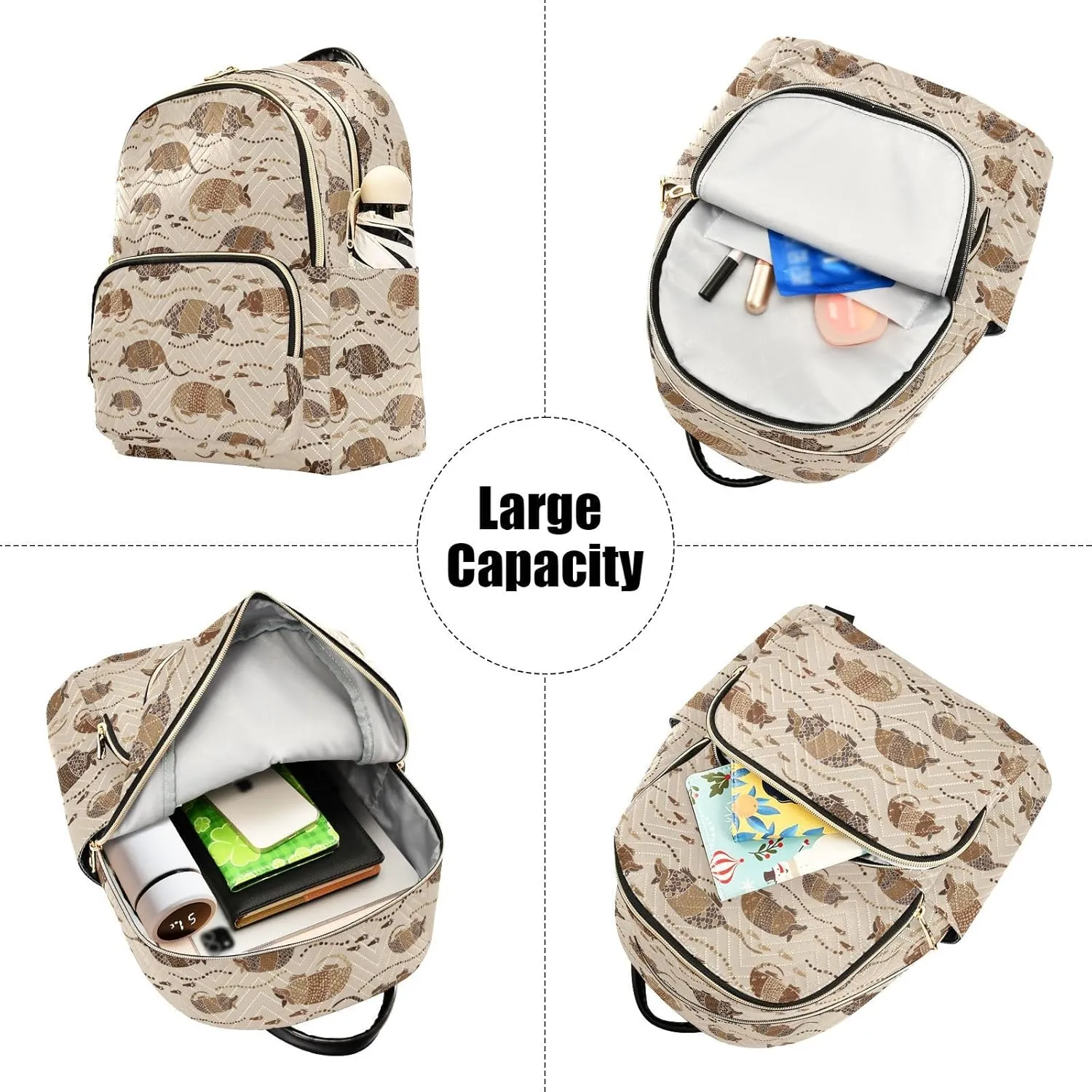 Armadillo Desert Mini Backpack for Women, Travel Backpack Purse Daypack Shoulder Bag for Ladies