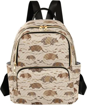 Armadillo Desert Mini Backpack for Women, Travel Backpack Purse Daypack Shoulder Bag for Ladies