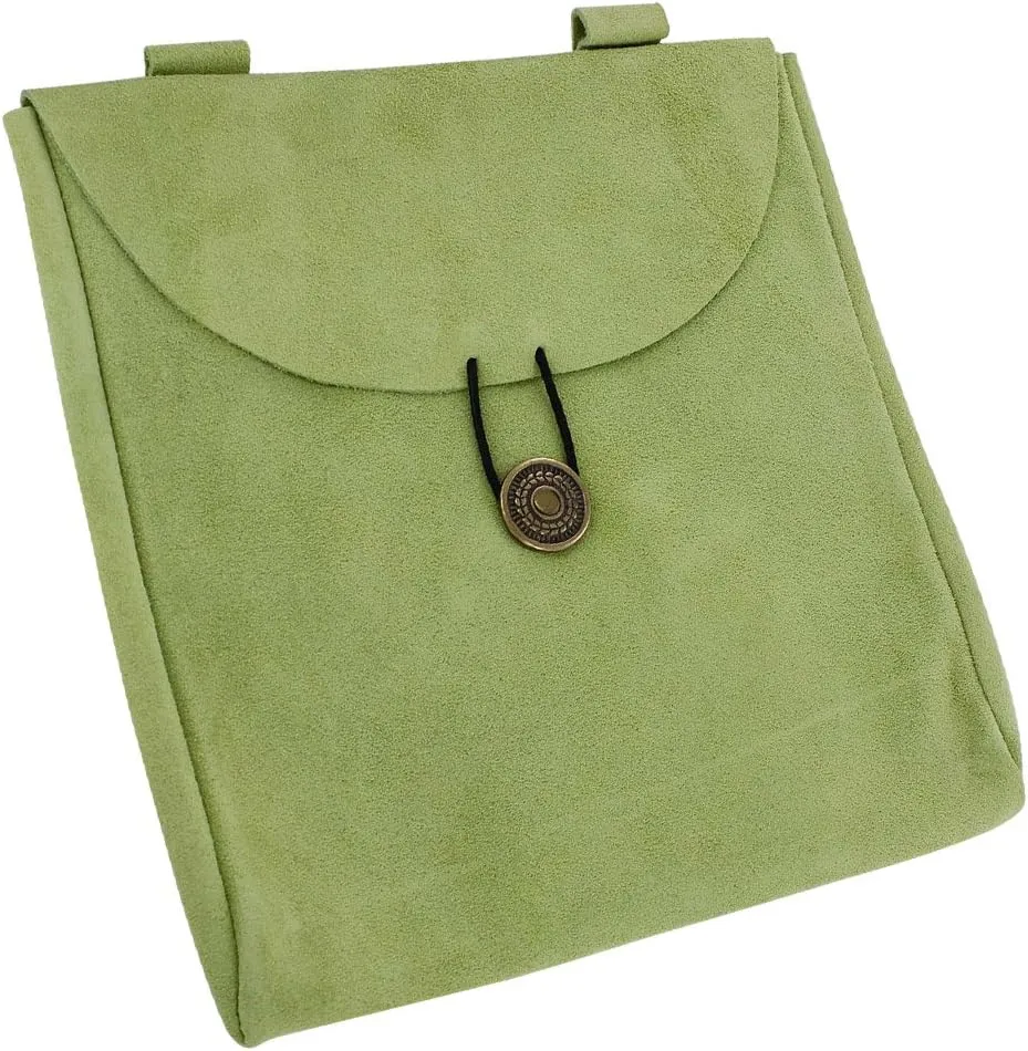 Armory Replicas™ Handmade Brown & Purple Leather Belt Pouches, Large Suede Bags with Wessex Grandeur & Touch of Royalty