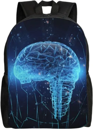 Artificial Intelligence Brain Cute Backpack Waterproof Lightweight Laptop Backpack Shoulder Bag Casual Daypack For Women Men