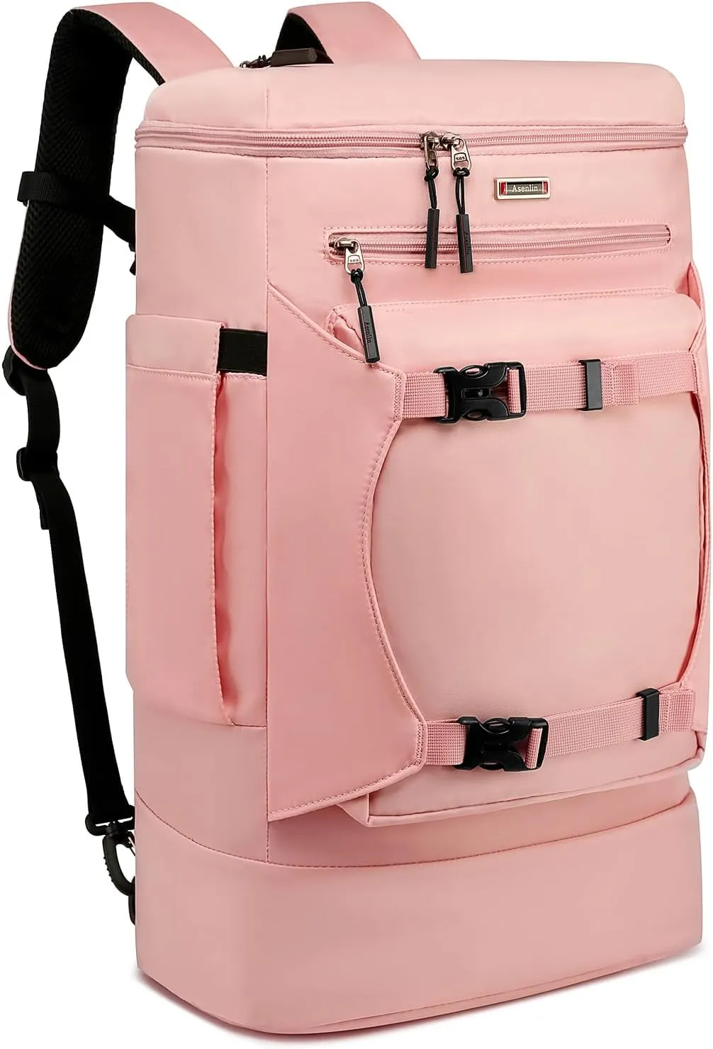 Asenlin Travel Backpack for Women Men，40L Extra Large Hiking Backpack，18 Inch Carry on Backpack Water Resistant for Casual Daypack Gym Backpack-PalePink