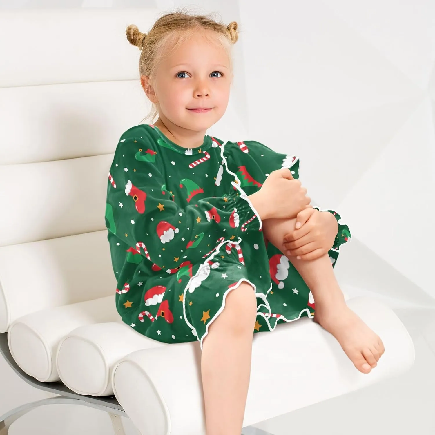 Aslsiy Girls Dress Christmas Santa Boots Elf Hat Shoes Toddler Princess Dress Candy Cane Casual Clothes
