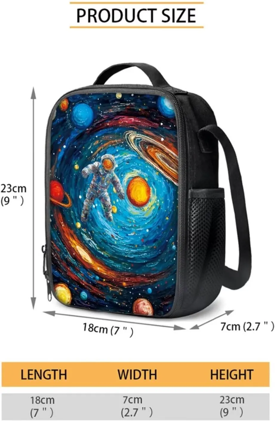 Astronaut 3 Pcs Backpack Set with 17 Inch Student School Bag/Lunch Bag/Pencil Bag Kids Bookbag Elementary School Backpack Rucksack Casual Daypack for Girls Boys