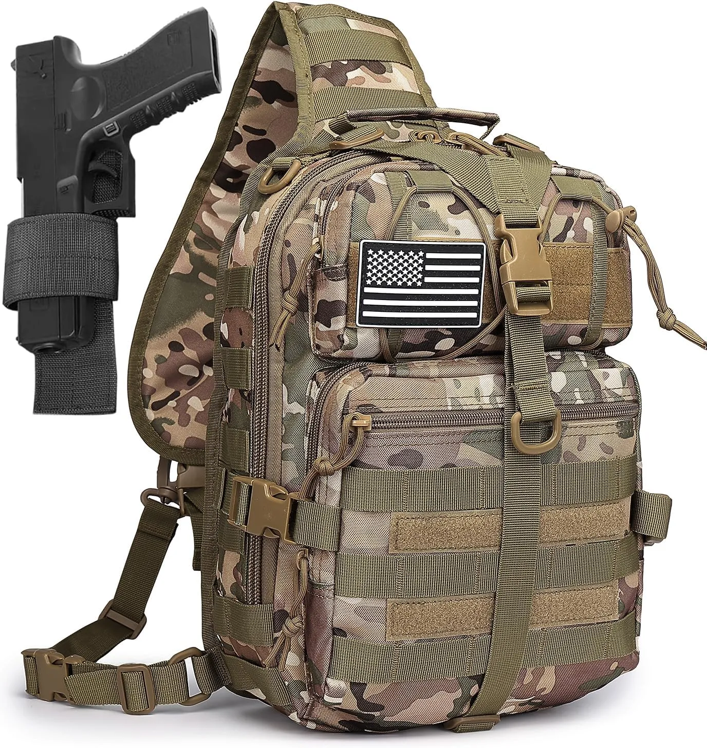 ATBP Tactical Crossbody Sling Backpack Militray Shoulder Holster Bag For Men Chest Pack Hiking Daypack 15L