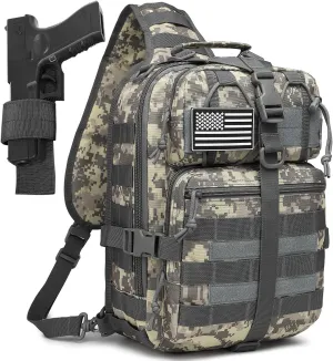 ATBP Tactical Crossbody Sling Backpack Militray Shoulder Holster Bag For Men Chest Pack Hiking Daypack 15L