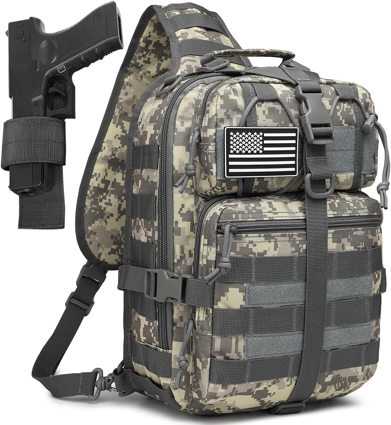 ATBP Tactical Crossbody Sling Backpack Militray Shoulder Holster Bag For Men Chest Pack Hiking Daypack 15L