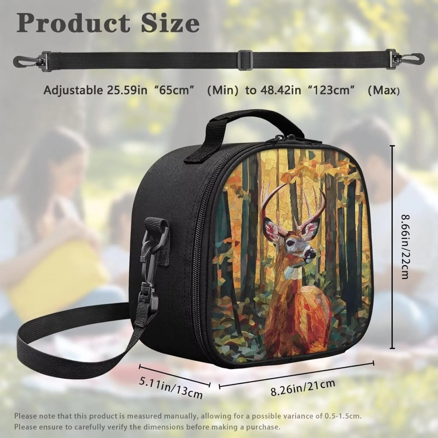 Australian Red Deer Lunchboxes for Boys Food Tote Warmer or Cooler Bag Small Lunch Bags with Adjustable Shoulder Strap Insulated Reusable Travel/Beach/School Lunch Box